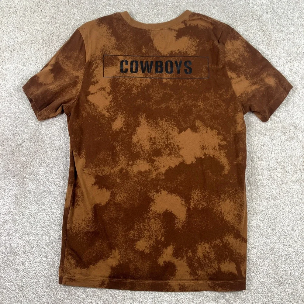 Nike Mens Large Dallas Cowboys T-Shirt Brown Salute to Service Bleach Wash Star - Picture 2 of 9